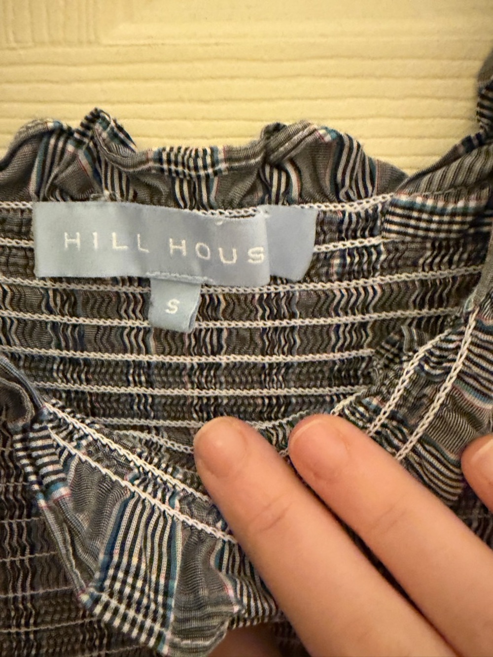 Hill House Blue and Grey Plaid Smocked Nap Dress - Picture 4 of 8